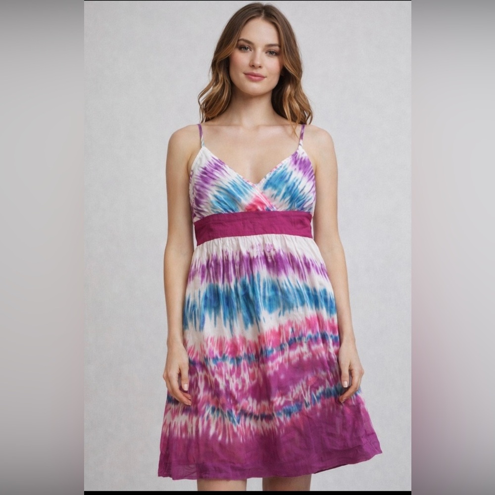 Sunmer/Seventies Vibe Tie dye Forever 21 Sundress. Small. Mint!